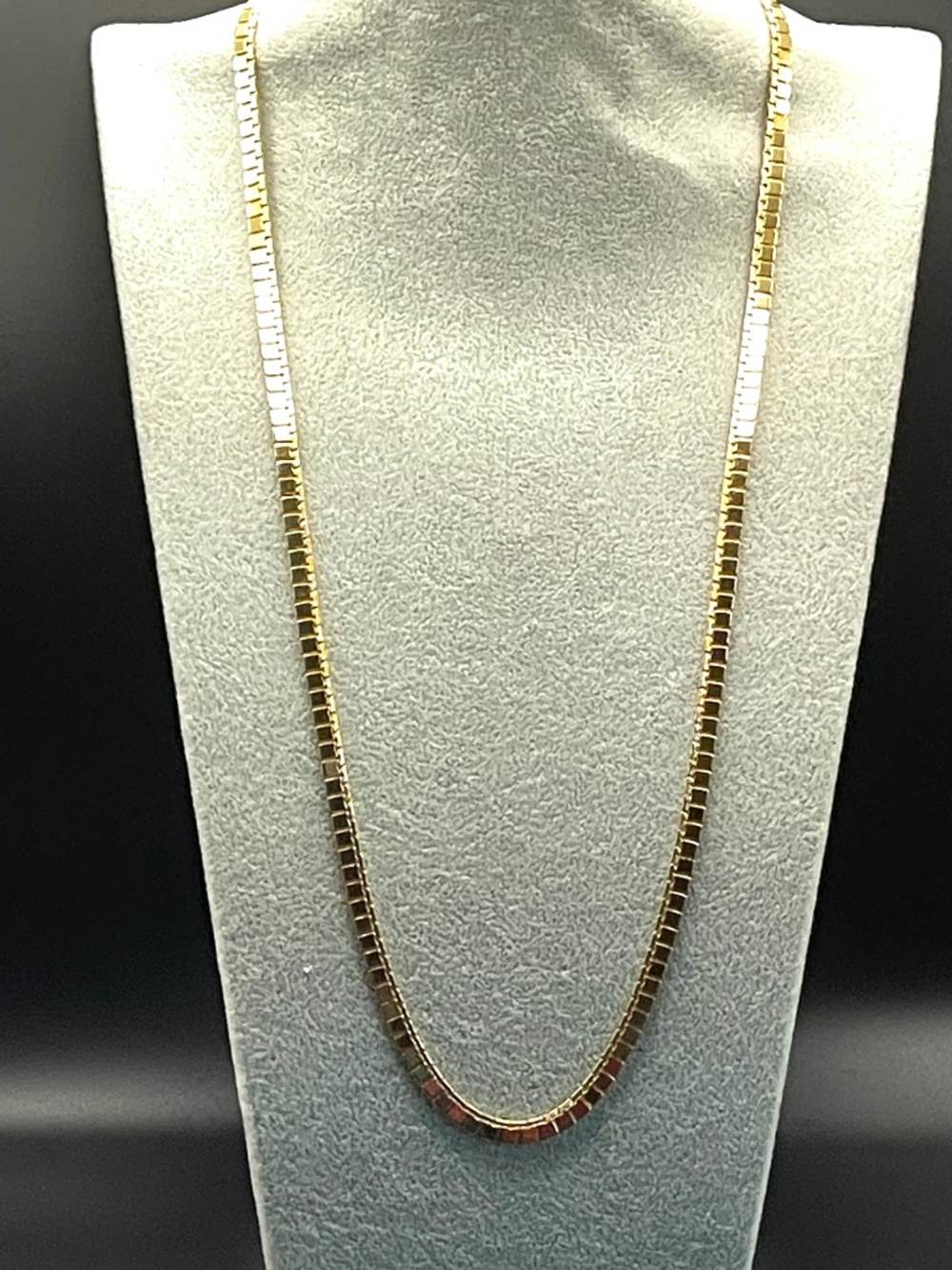 Vintage Monet Gold Plated Square Flat Link Fluid Chain Necklace